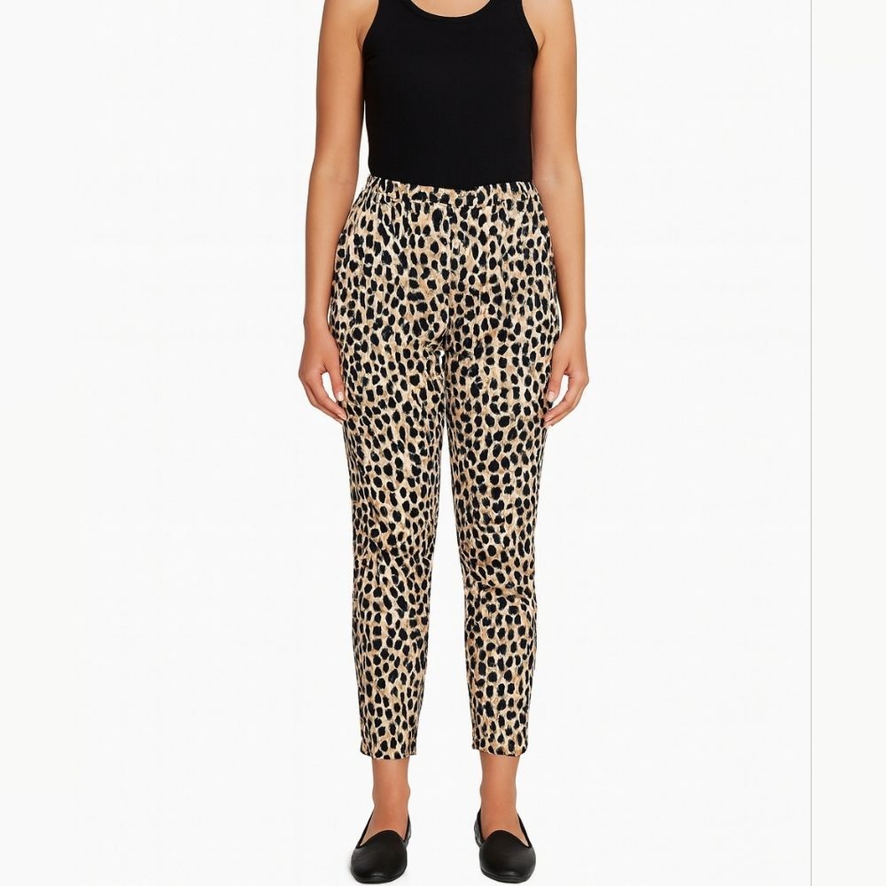 Banana Republic Leopard Print Hayden Pants Size 4 Animal Workwear Trousers